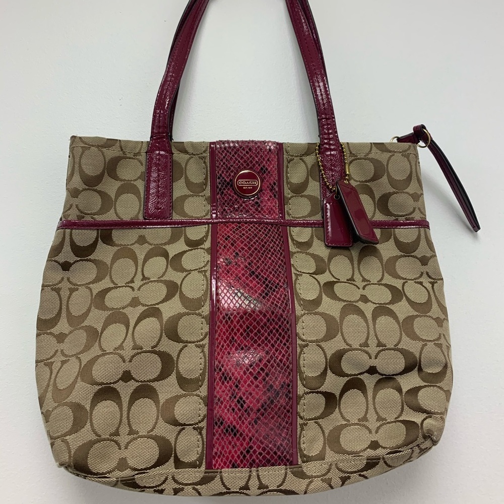 Coach Hand Bag Purse Snakeskin Rare Model